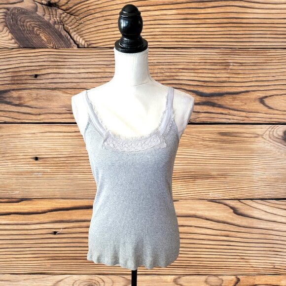 Banana Republic Tops - Banana Republic Gray Lacy Tank Top in Medium